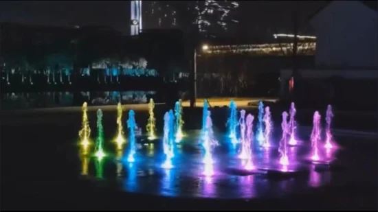 Luzes LED coloridas Jumping Jet Musical Pool Fonte de piso seco