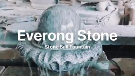 Fonte de bola de pedra de água flutuante de granito com base redonda